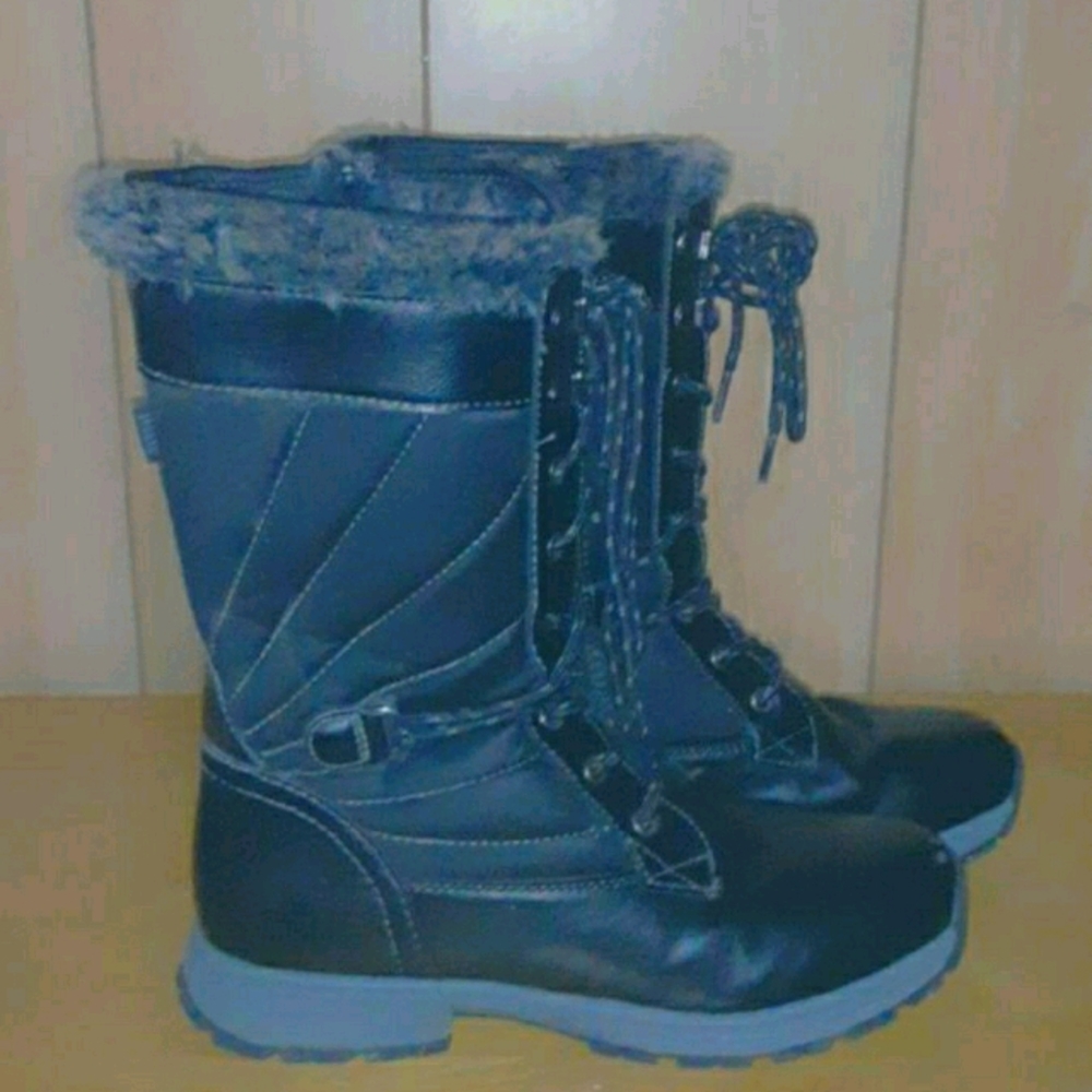 Black boots.